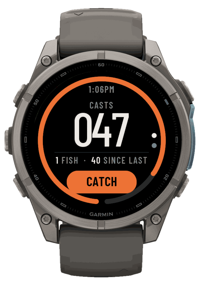 The live session on a fēnix 9: 47 casts, the ring and the CATCH button